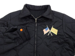 Tailor Toyo Reversible Vietnam Jacket with Insulation - Men's Modern Reinterpretation of Viet-Jumper Vietnam Souvenir Jacket / TT15800-119 Black