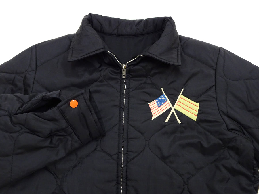 Tailor Toyo Reversible Vietnam Jacket with Insulation - Men's Modern Reinterpretation of Viet-Jumper Vietnam Souvenir Jacket / TT15800-119 Black