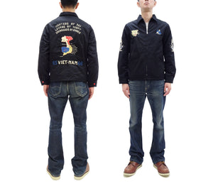 Tailor Toyo Reversible Vietnam Jacket with Insulation - Men's Modern Reinterpretation of Viet-Jumper Vietnam Souvenir Jacket / TT15800-119 Black