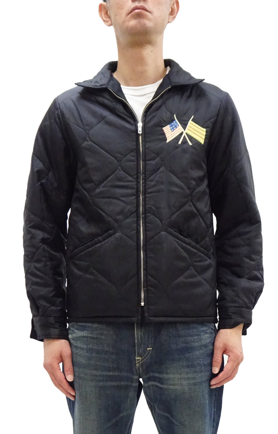 Tailor Toyo Reversible Vietnam Jacket with Insulation - Men's Modern Reinterpretation of Viet-Jumper Vietnam Souvenir Jacket / TT15800-119 Black