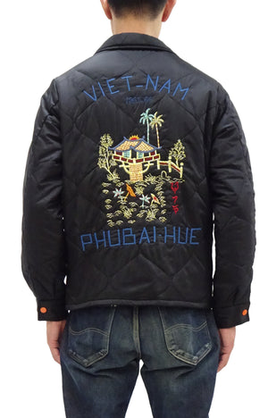 Tailor Toyo Reversible Vietnam Jacket with Insulation - Men's Modern Reinterpretation of Viet-Jumper Vietnam Souvenir Jacket / TT15800-119 Black