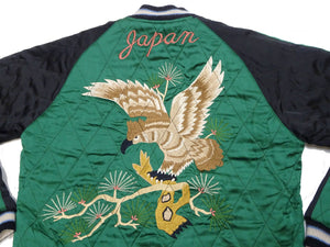 Tailor Toyo KOSHO & CO. Reversible Sukajan Japanese Souvenir Jacket - Special Edition Tiger Head & Eagle Embroidery, Velveteen x Quilted Acetate Satin (TT15809-119)