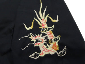 Tailor Toyo Men's Mid-1960s Cotton Vietnam Jacket "Vietnam Map" - Embroidered Vietnam Souvenir Tour Jacket, Pleiku-Inspired Reproduction (TT15892 119 Black)