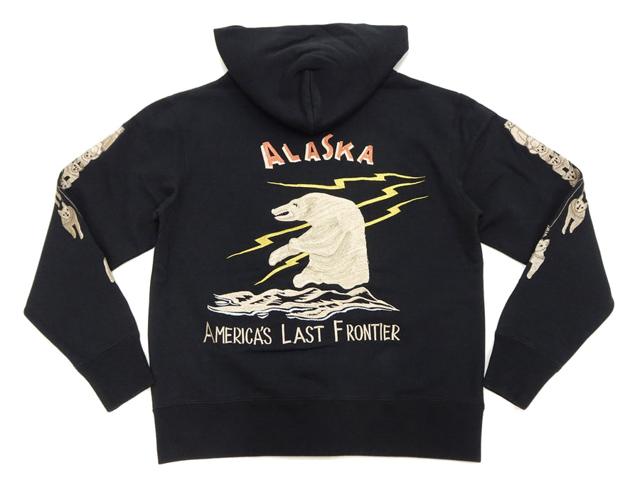 Tailor Toyo Men's Alaska Embroidered Zip-Up Hoodie - Sukajan Japanese Souvenir Jacket Style - TT69652 119 Black