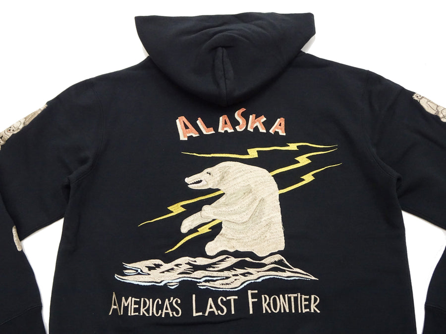 Tailor Toyo Men's Alaska Embroidered Zip-Up Hoodie - Sukajan Japanese Souvenir Jacket Style - TT69652 119 Black