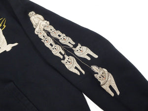 Tailor Toyo Men's Alaska Embroidered Zip-Up Hoodie - Sukajan Japanese Souvenir Jacket Style - TT69652 119 Black