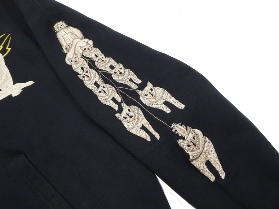 Tailor Toyo Men's Alaska Embroidered Zip-Up Hoodie - Sukajan Japanese Souvenir Jacket Style - TT69652 119 Black