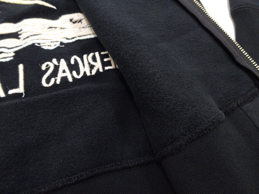 Tailor Toyo Men's Alaska Embroidered Zip-Up Hoodie - Sukajan Japanese Souvenir Jacket Style - TT69652 119 Black