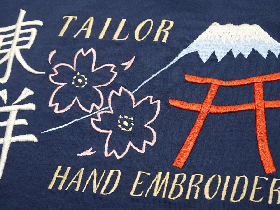 Tailor Toyo T-shirt Men's Sukajan Style Embroidered Short Sleeve Tee TT79213 128 Navy-Blue
