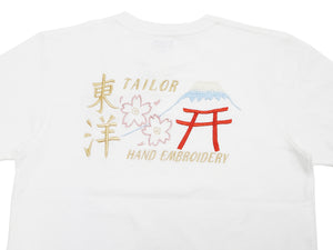 Tailor Toyo T-shirt Men's Sukajan Style Embroidered Short Sleeve Tee TT79213 101 White