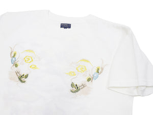 Tailor Toyo T-shirt Men's Sukajan Style Japan Map Embroidered Short Sleeve Tee TT79215 101 White
