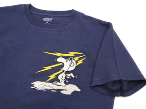 Tailor Toyo T-shirt Men's Sukajan Style Snoopy Embroidered Short Sleeve Tee TT79217 128 Navy-Blue