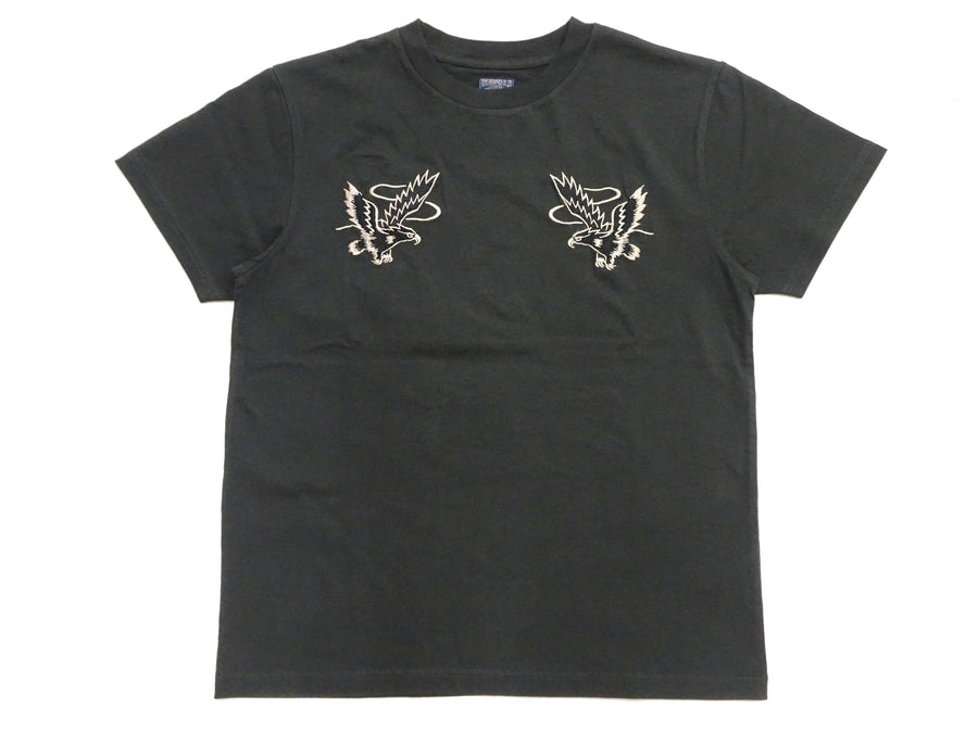 Tailor Toyo Men's Eagle-Embroidered Short Sleeve T-Shirt, Sukajan
