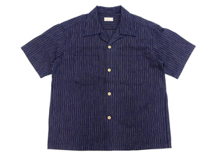 Union Supply Work Shirt by Sun Surf Men's Hawaiian Workwear Style Short Sleeve Sensuji Vertical Striped Work Blouse US39243 421A One Wash