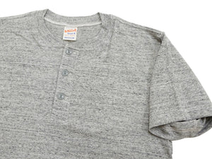 Whitesville Men's Short-Sleeve Henley T-Shirt, 100% Cotton Tubular-Knit Jersey, Slim Fit, One-Pack, Made in Japan (WV79681 113 Heather Gray)
