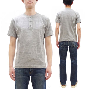 Whitesville Men's Short-Sleeve Henley T-Shirt, 100% Cotton Tubular-Knit Jersey, Slim Fit, One-Pack, Made in Japan (WV79681 113 Heather Gray)