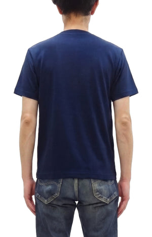 Whitesville Men's Short-Sleeve Henley T-Shirt, 100% Cotton Tubular-Knit Jersey, Slim Fit, One-Pack, Made in Japan (WV79681 128 Navy)