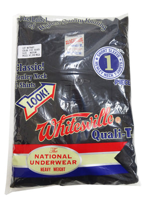 Whitesville Men's Short-Sleeve Henley T-Shirt, 100% Cotton Tubular-Knit Jersey, Slim Fit, One-Pack, Made in Japan (WV79681 119 Black)