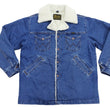 Load image into Gallery viewer, Wrangler Men's Sherpa-Lined Denim Jacket - Classic Ranch Coat Style, Mid-Length (WM1823-346, Pre-Faded Medium Blue)
