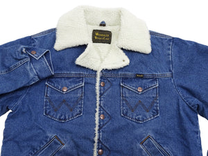 Wrangler Men's Sherpa-Lined Denim Jacket - Classic Ranch Coat Style, Mid-Length (WM1823-346, Pre-Faded Medium Blue)