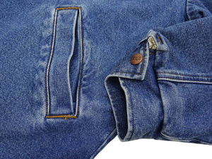 Wrangler Men's Sherpa-Lined Denim Jacket - Classic Ranch Coat Style, Mid-Length (WM1823-346, Pre-Faded Medium Blue)