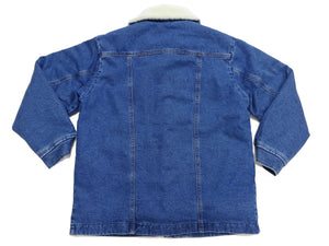 Wrangler Men's Sherpa-Lined Denim Jacket - Classic Ranch Coat Style, Mid-Length (WM1823-346, Pre-Faded Medium Blue)
