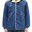 Load image into Gallery viewer, Wrangler Men's Sherpa-Lined Denim Jacket - Classic Ranch Coat Style, Mid-Length (WM1823-346, Pre-Faded Medium Blue)
