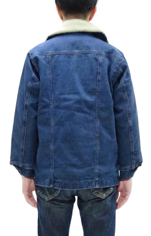 Wrangler Men's Sherpa-Lined Denim Jacket - Classic Ranch Coat Style, Mid-Length (WM1823-346, Pre-Faded Medium Blue)