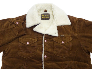 Wrangler Men's Sherpa-Lined Corduroy Jacket - Classic Ranch Coat Style, Mid-Length (WM1823-412, Brwon)
