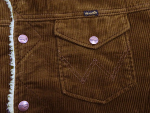 Wrangler Men's Sherpa-Lined Corduroy Jacket - Classic Ranch Coat Style, Mid-Length (WM1823-412, Brwon)