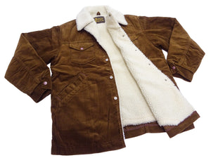 Wrangler Men's Sherpa-Lined Corduroy Jacket - Classic Ranch Coat Style, Mid-Length (WM1823-412, Brwon)
