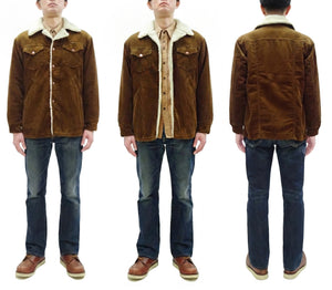 Wrangler Men's Sherpa-Lined Corduroy Jacket - Classic Ranch Coat Style, Mid-Length (WM1823-412, Brwon)