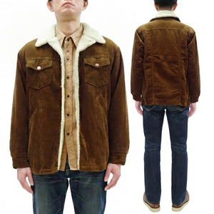 Wrangler Men's Sherpa-Lined Corduroy Jacket - Classic Ranch Coat Style, Mid-Length (WM1823-412, Brwon)
