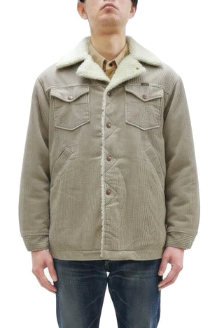 Wrangler Men's Sherpa-Lined Corduroy Jacket - Classic Ranch Coat Style, Mid-Length (WM1823-463, Light Ash Gray)