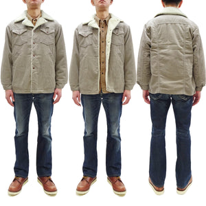 Wrangler Men's Sherpa-Lined Corduroy Jacket - Classic Ranch Coat Style, Mid-Length (WM1823-463, Light Ash Gray)
