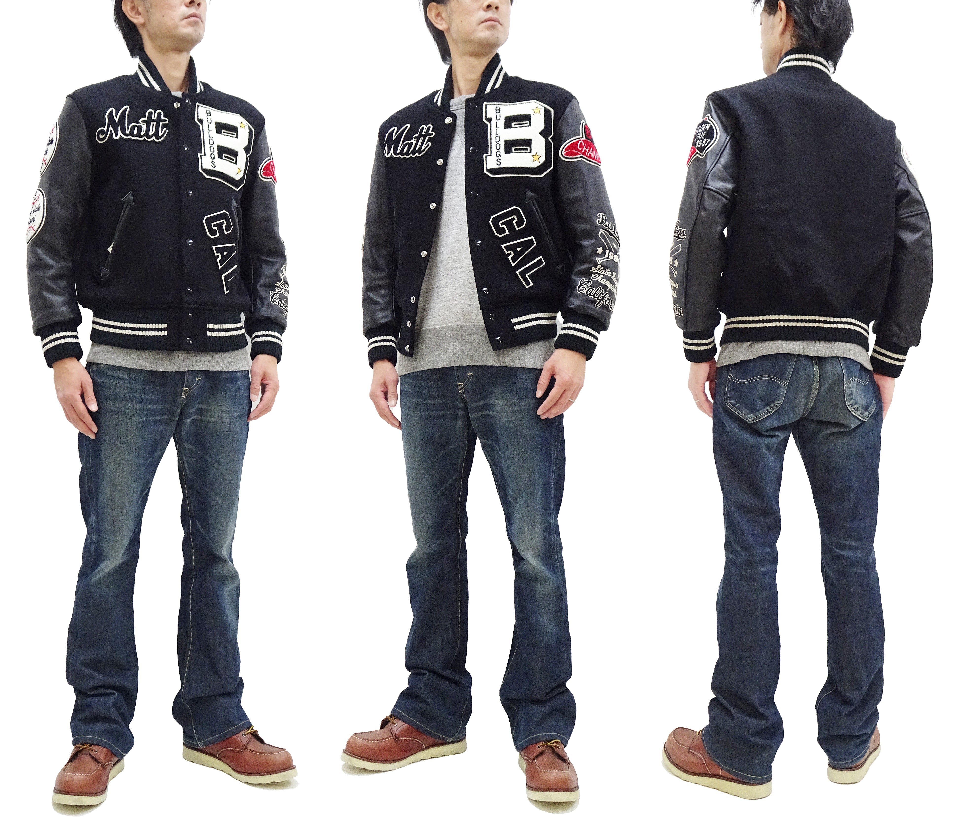 Whitesville Varsity Jacket Men's Letterman Jacket Melton x Leather