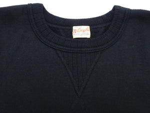 Whitesville Men's Vintage-Inspired Heavyweight 100% Cotton Long-Sleeve Crew-Neck Sweatshirt, Brushed Interior, Tubular Body, Front and Back V-Gussets, Four-Needle Flatseams, Made in Japan (WV67728 119 Black)