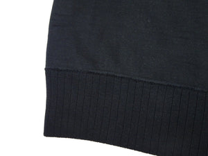 Whitesville Men's Vintage-Inspired Heavyweight 100% Cotton Long-Sleeve Crew-Neck Sweatshirt, Brushed Interior, Tubular Body, Front and Back V-Gussets, Four-Needle Flatseams, Made in Japan (WV67728 119 Black)