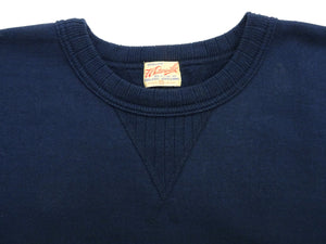 Whitesville Men's Vintage-Inspired Heavyweight 100% Cotton Long-Sleeve Crew-Neck Sweatshirt, Brushed Interior, Tubular Body, Front and Back V-Gussets, Four-Needle Flatseams, Made in Japan (WV67728 128 Navy)