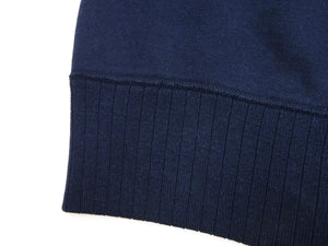 Whitesville Men's Vintage-Inspired Heavyweight 100% Cotton Long-Sleeve Crew-Neck Sweatshirt, Brushed Interior, Tubular Body, Front and Back V-Gussets, Four-Needle Flatseams, Made in Japan (WV67728 128 Navy)