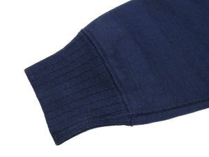 Whitesville Men's Vintage-Inspired Heavyweight 100% Cotton Long-Sleeve Crew-Neck Sweatshirt, Brushed Interior, Tubular Body, Front and Back V-Gussets, Four-Needle Flatseams, Made in Japan (WV67728 128 Navy)