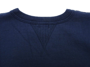 Whitesville Men's Vintage-Inspired Heavyweight 100% Cotton Long-Sleeve Crew-Neck Sweatshirt, Brushed Interior, Tubular Body, Front and Back V-Gussets, Four-Needle Flatseams, Made in Japan (WV67728 128 Navy)
