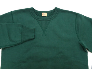Whitesville Men's Vintage-Inspired Heavyweight 100% Cotton Long-Sleeve Crew-Neck Sweatshirt, Brushed Interior, Tubular Body, Front and Back V-Gussets, Four-Needle Flatseams, Made in Japan (WV67728 145 Green)