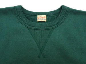 Whitesville Men's Vintage-Inspired Heavyweight 100% Cotton Long-Sleeve Crew-Neck Sweatshirt, Brushed Interior, Tubular Body, Front and Back V-Gussets, Four-Needle Flatseams, Made in Japan (WV67728 145 Green)