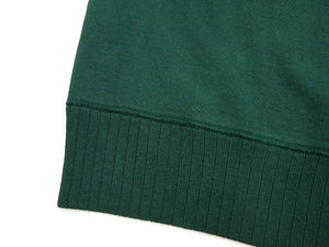 Whitesville Men's Vintage-Inspired Heavyweight 100% Cotton Long-Sleeve Crew-Neck Sweatshirt, Brushed Interior, Tubular Body, Front and Back V-Gussets, Four-Needle Flatseams, Made in Japan (WV67728 145 Green)