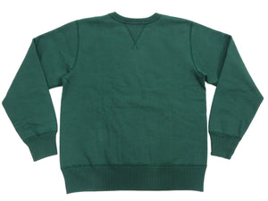 Whitesville Men's Vintage-Inspired Heavyweight 100% Cotton Long-Sleeve Crew-Neck Sweatshirt, Brushed Interior, Tubular Body, Front and Back V-Gussets, Four-Needle Flatseams, Made in Japan (WV67728 145 Green)