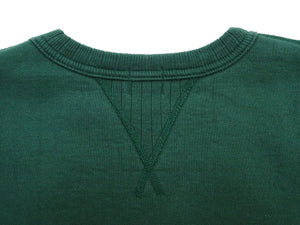 Whitesville Men's Vintage-Inspired Heavyweight 100% Cotton Long-Sleeve Crew-Neck Sweatshirt, Brushed Interior, Tubular Body, Front and Back V-Gussets, Four-Needle Flatseams, Made in Japan (WV67728 145 Green)