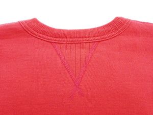 Whitesville Men's Vintage-Inspired Heavyweight 100% Cotton Long-Sleeve Crew-Neck Sweatshirt, Brushed Interior, Tubular Body, Front and Back V-Gussets, Four-Needle Flatseams, Made in Japan (WV67728 165 Red)