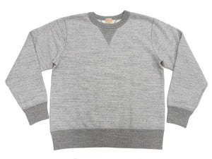 Whitesville Men's Vintage-Inspired Heavyweight 100% Cotton Long-Sleeve Crew-Neck Sweatshirt, Brushed Interior, Tubular Body, Front and Back V-Gussets, Four-Needle Flatseams, Made in Japan (WV67728 113 Heather Gray)