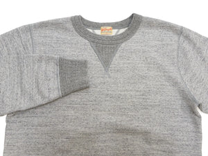 Whitesville Men's Vintage-Inspired Heavyweight 100% Cotton Long-Sleeve Crew-Neck Sweatshirt, Brushed Interior, Tubular Body, Front and Back V-Gussets, Four-Needle Flatseams, Made in Japan (WV67728 113 Heather Gray)